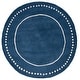 preview thumbnail 123 of 127, SAFAVIEH Handmade Bella Alverta Dotted Border Wool Rug 5' Round - Navy Blue/Ivory