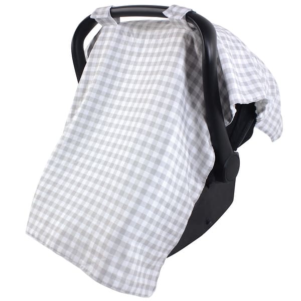 slide 1 of 1, Hudson Baby Infant Unisex Reversible Car Seat and Stroller Canopy, Gray Gingham, One Size - Gray Gingham Gray Gingham