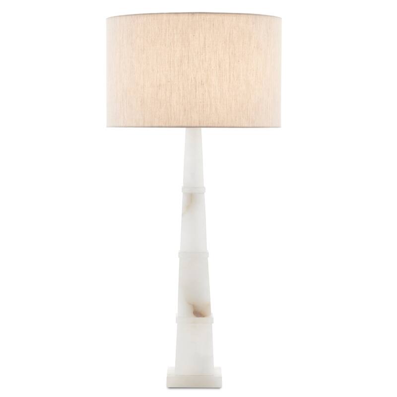 Currey & Company Alabastro White Table Lamp - 34.75"h x 16"dia