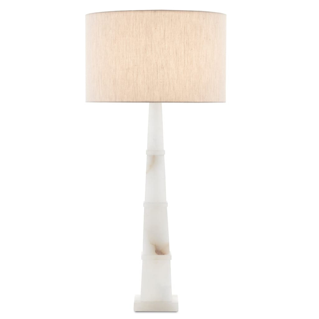 Currey & Company Alabastro White Table Lamp - 34.75"h x 16"dia