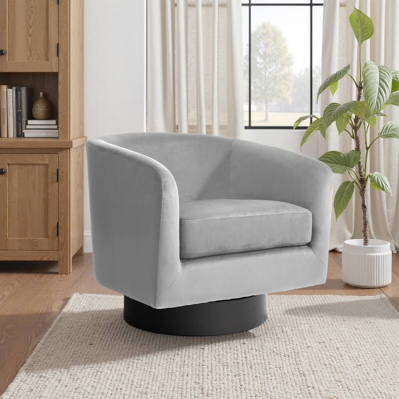 UIXE 360° Swivel Barrel Accent Chair Velvet Armchair For Living Room