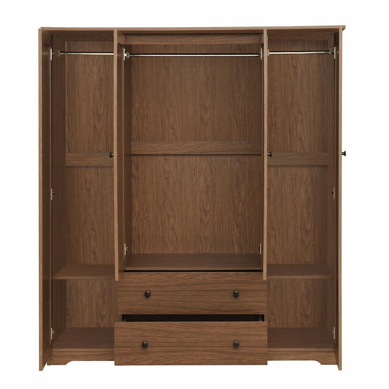 4 Door Wardrobe Armoire Closet with 2 Drawers
