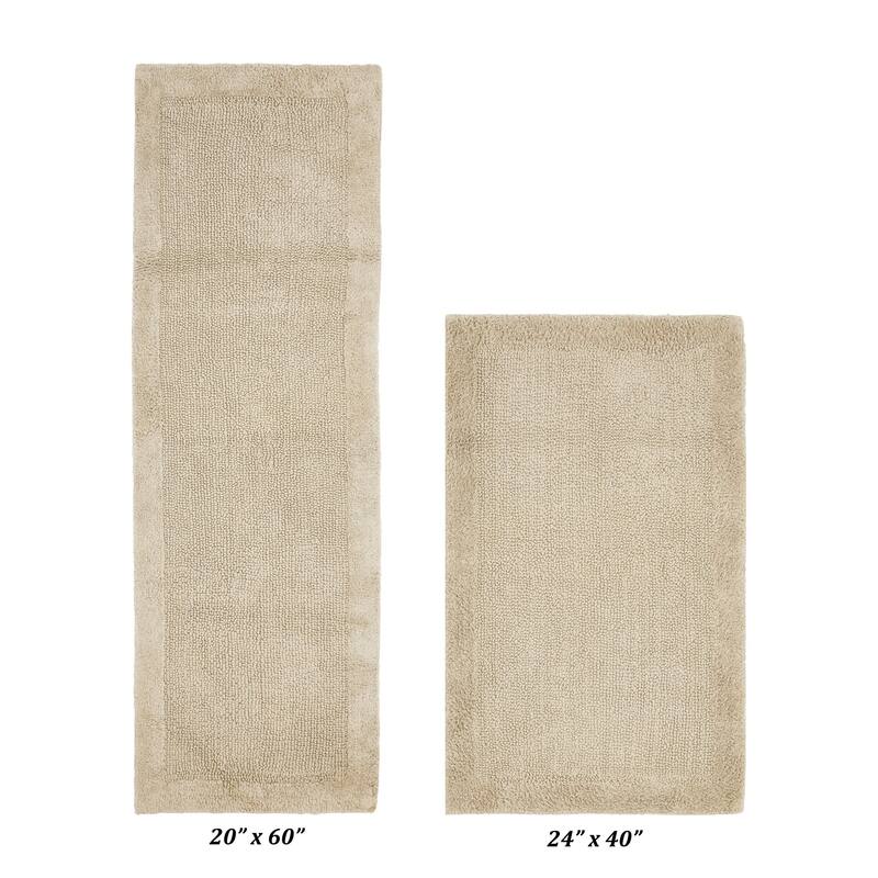 Better Trends Bath Rugs Set 100% Cotton Tufted Soft Water Absorbent Bathroom Rug for Shower, Sink Bath Mats Edge Collection