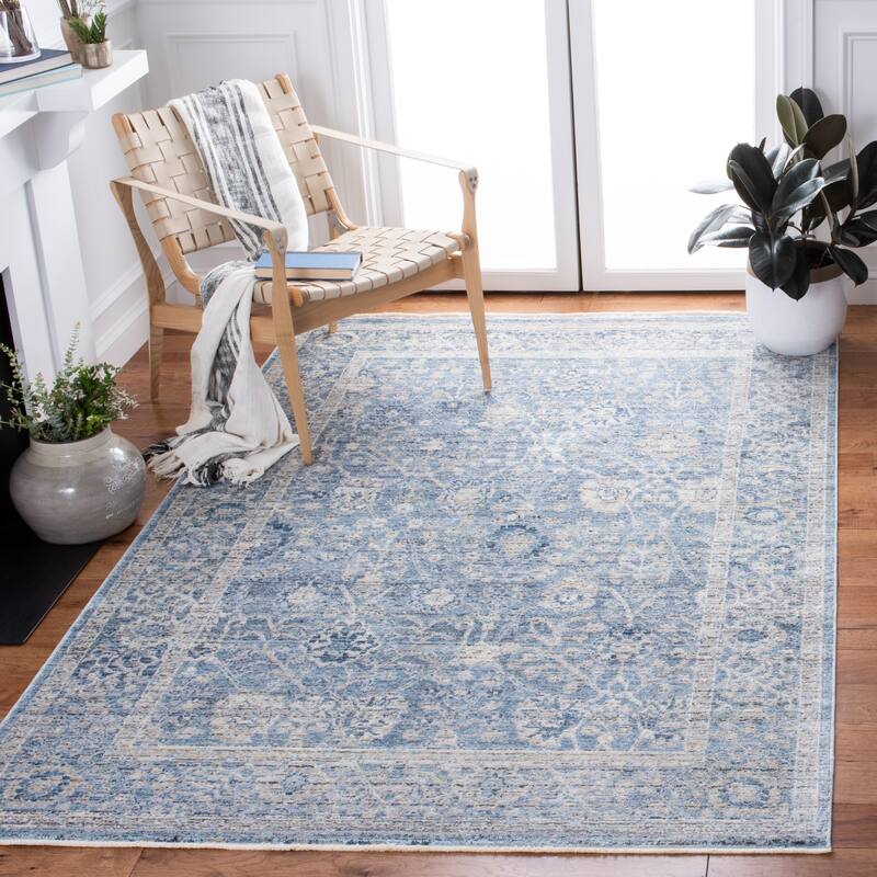 SAFAVIEH Dream Cavidan Vintage Abstract Viscose Rug - 5' x 8' - Grey/Turquoise
