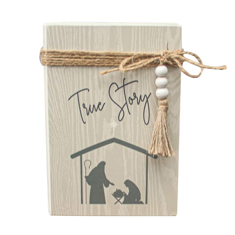 True Story Christmas Decorative Faux Books with Twine and Beads