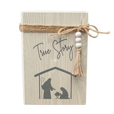 True Story Christmas Decorative Faux Books with Twine and Beads