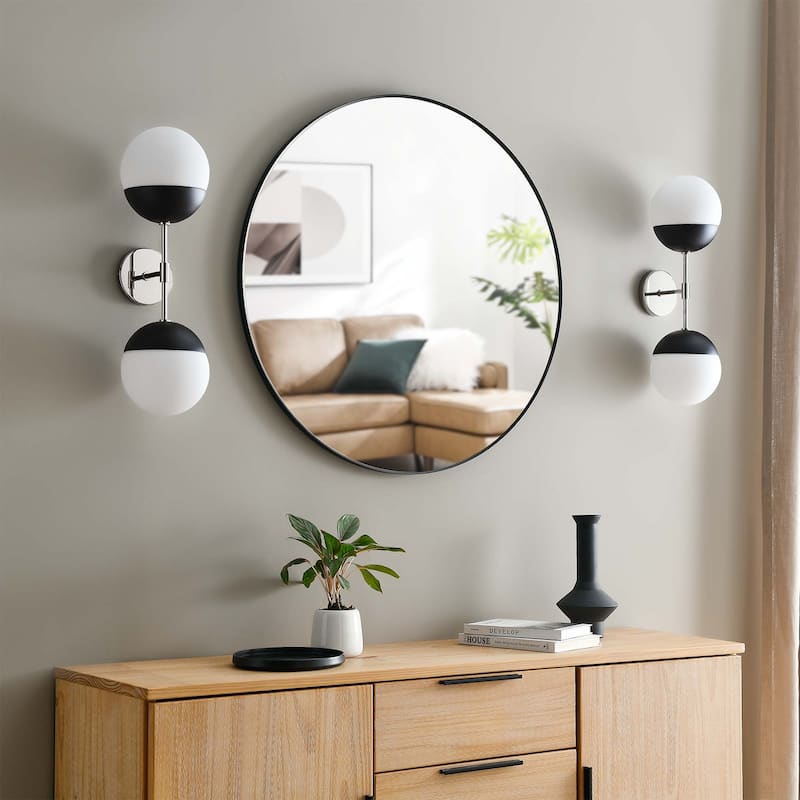Stellar 2-Light Wall Sconce - Opal Polished Nickel