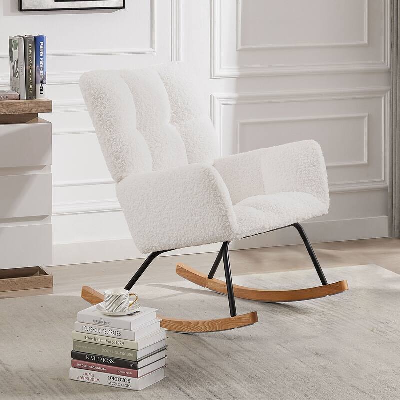 Lounge Chair Rocking Chair with High Backrest