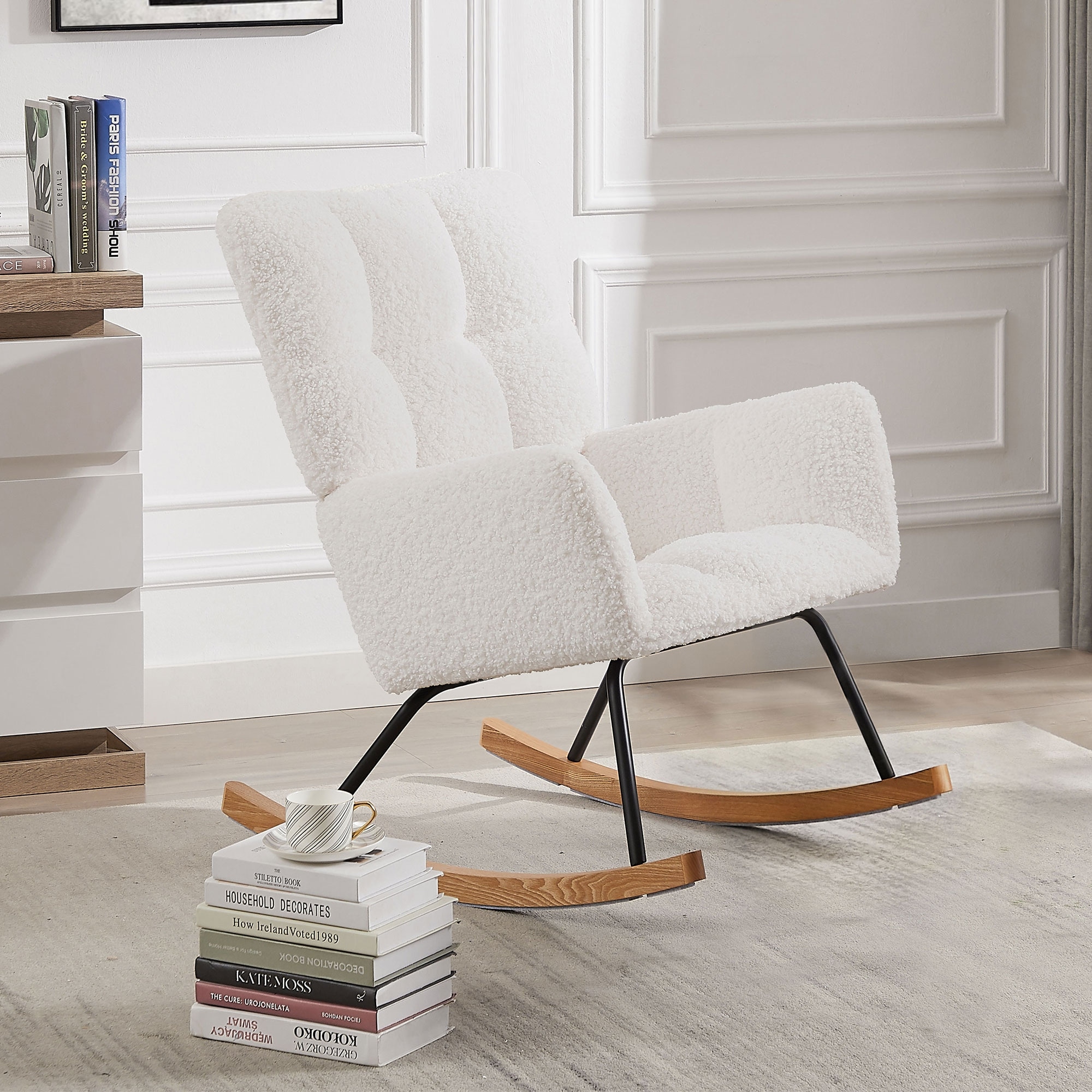 Rocking Chair Mid Century Modern Nursery Rocking Armchair