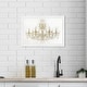 preview thumbnail 1 of 3, Wynwood Studio 'Chandelier Diamond' Fashion and Glam Wall Art Framed Print Chandeliers - Gold, White 19 x 13