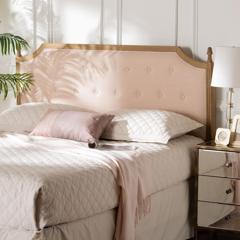 Lourdes Upholstered Headboard with Solid Wood Frame - Tufted Backrest Panel with Curved Top, Elegant Bedroom Décor, Queen Size