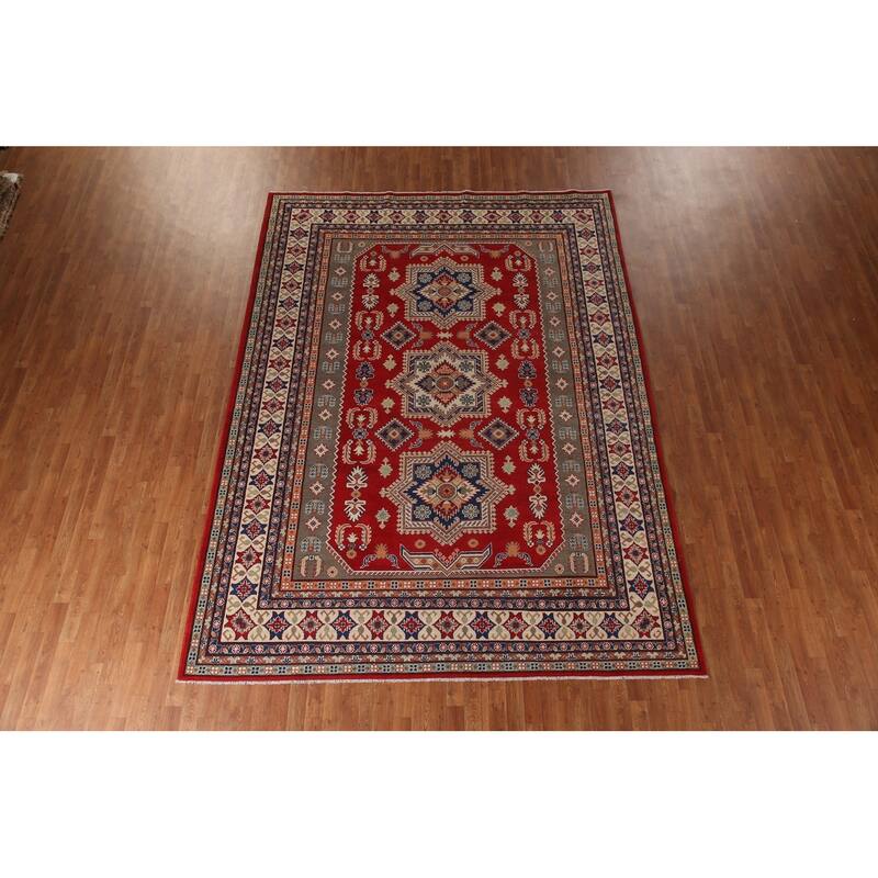 Traditional Kazak Oriental Area Rug Hand-Knotted Wool Carpet - 8'5" x 11'5"