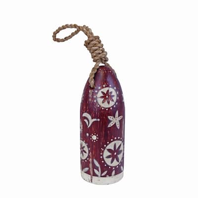 17" Wood Red Holiday Buoy