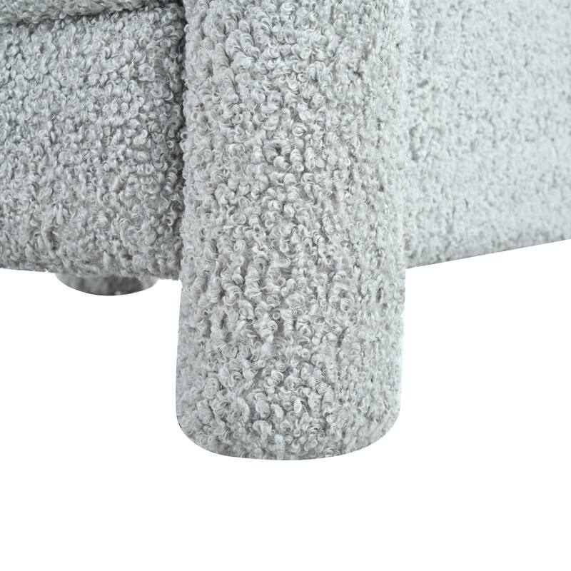 Push Back Recliner Armchair, 31.25" Teddy Upholstered Single Sofa Chair with 3-Position Adjustable Backrest for Living Room