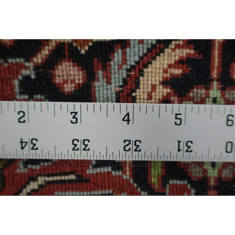 Hand Knotted Oriental 100% Wool Carpet Traditional Geometric Red Bidjar Area Rug - 9' 10'' X 6' 6''