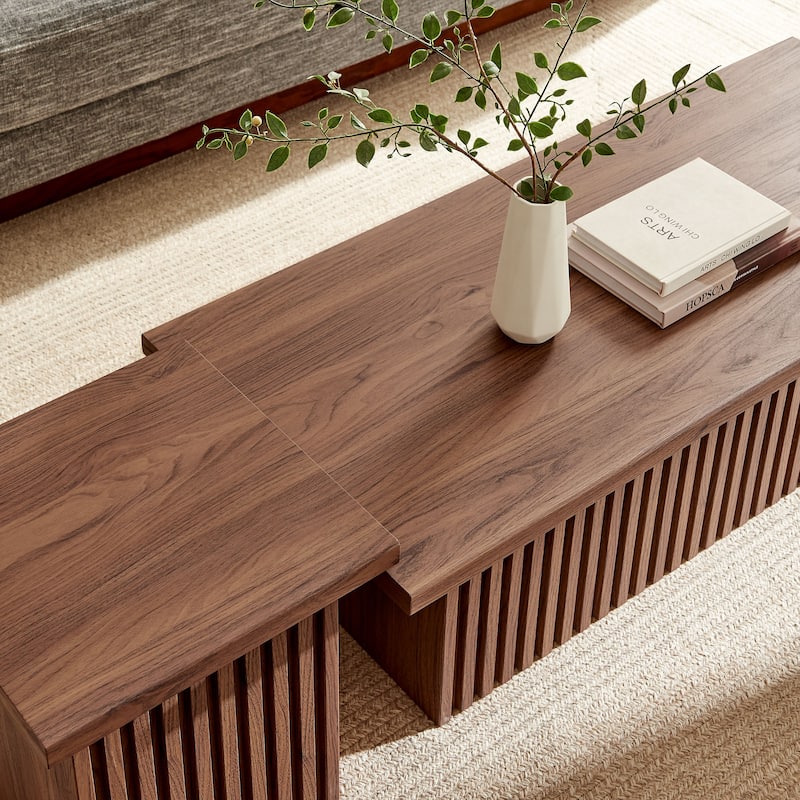 Render Nesting Faux Travertine Coffee Tables Set of 2