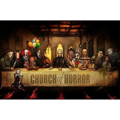 Church of Horror by Big Chris Movie Horror Characters Art Poster - 24 x 36 Inch