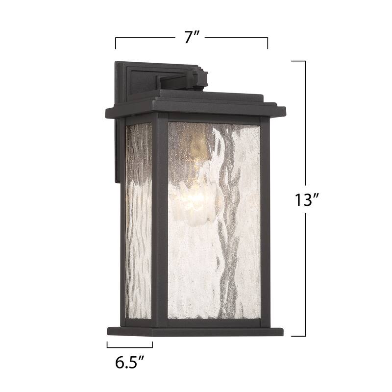 Artcraft Estate 1-Light Outdoor Wall Sconce - Black with Brass Accent