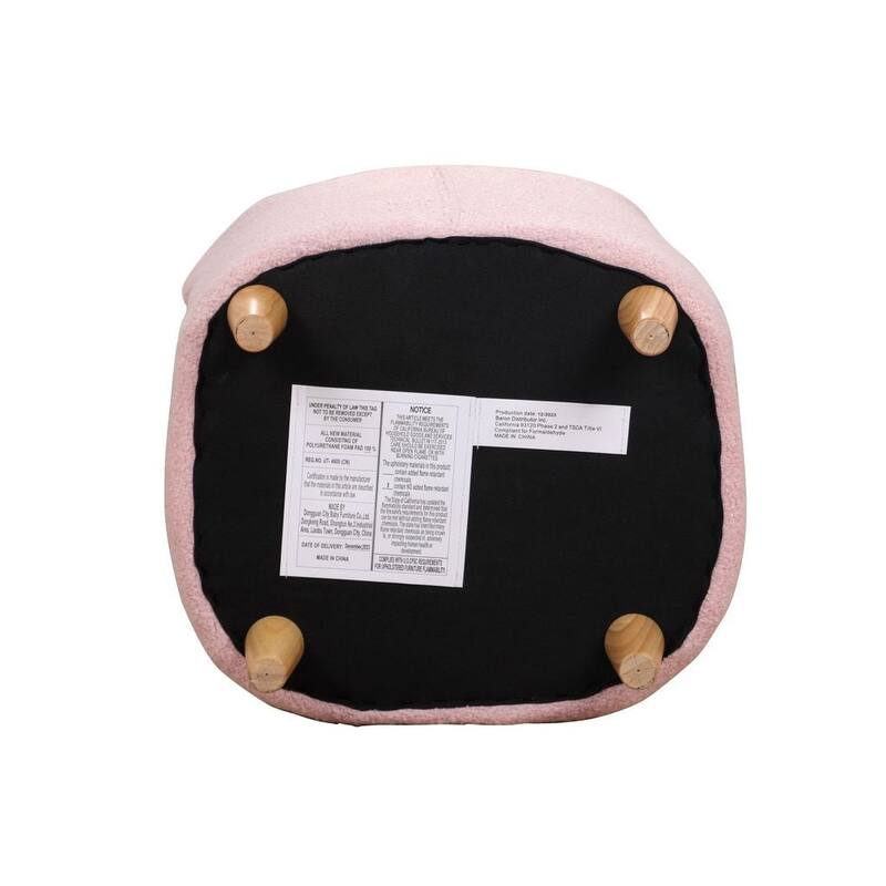 Aria Home Pink Teddy Bear Kids Chair with Foam Seat and Washable Cover