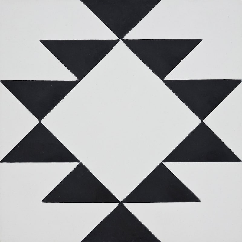 Handmade Rissani Black/White Tile, Pack of 12 (Morocco)