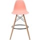 preview thumbnail 27 of 57, Counter Stool With Back Plastic Molded Wooden Eiffel Base For Kitchen Island Hotel Work High Chair Coral Pink