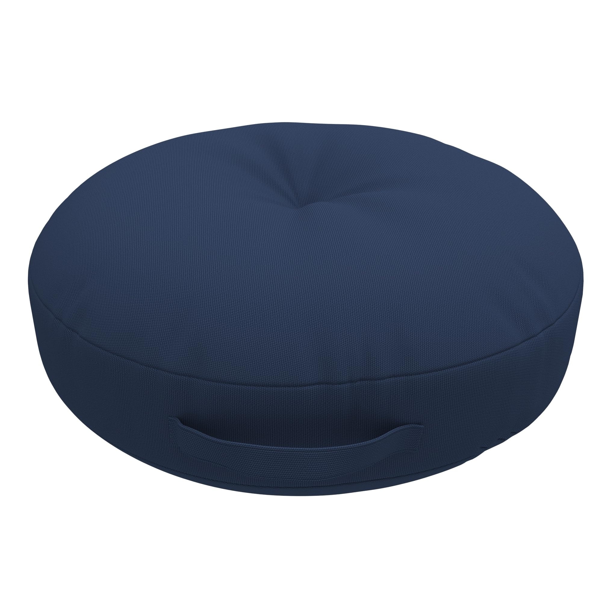 Covers&All Sunbrella Round Seat Cushion with Handle, Plush Outdoor Pillows and Chair Cushions for Home or Patio