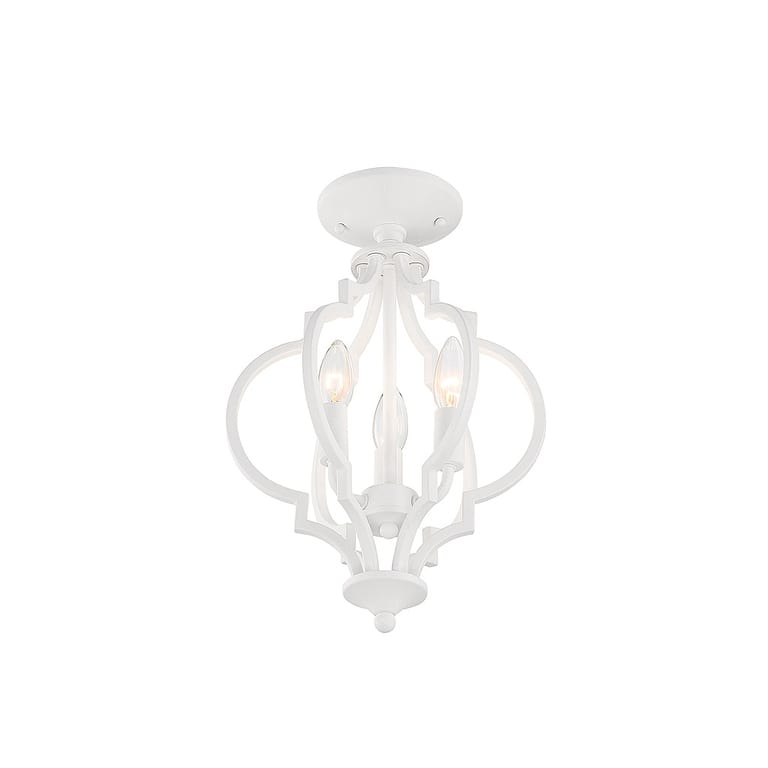 Meridian M60055 3 Light 11" Wide Semi-Flush Ceiling Fixture