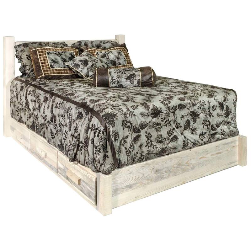 Ready to Finish Platform Bed - 6 Drawers, Low Footboard, 94"x76" - 550lb Capacity