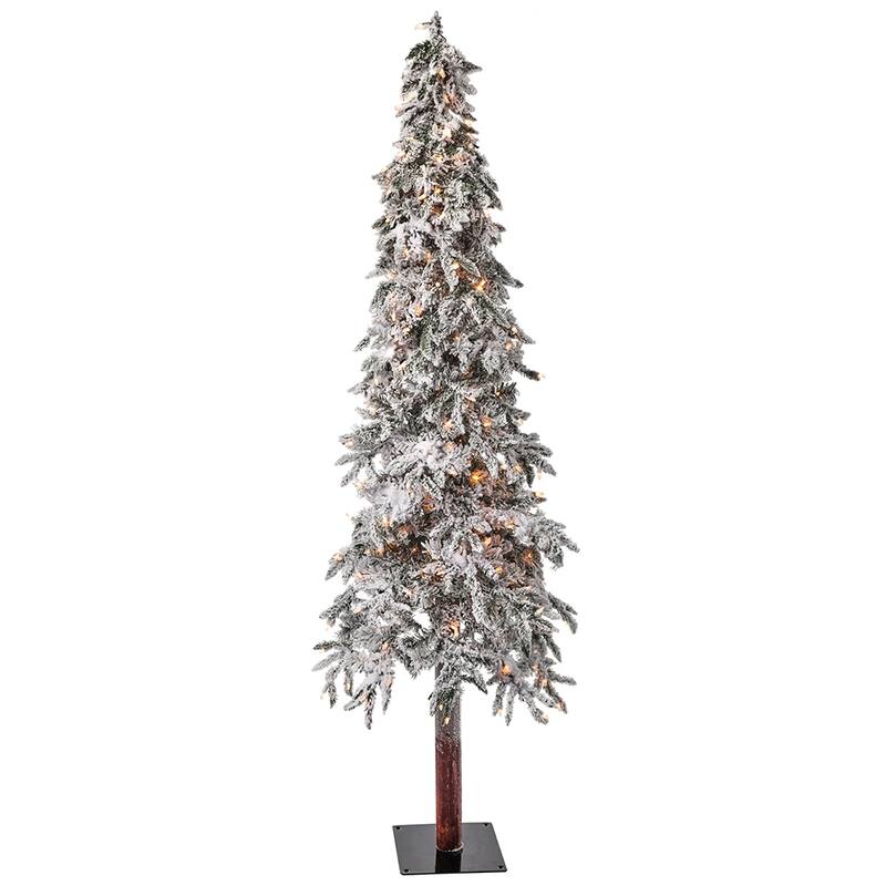 7' Twinkle Flocked Elk Pass Alpine