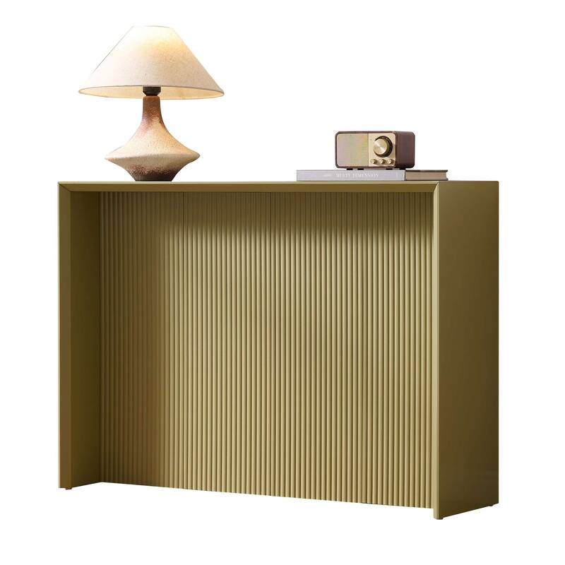 Lira Contemporary Wood Ripple Front Console Table