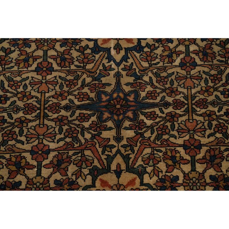 Hand Knotted Oriental 100% Wool Carpet Traditional All-Over Beige & Ivories Sarouk Area Rug - 6' 6'' X 4' 5''