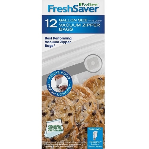 FoodSaver FSFRBZ0316-P00R FreshSaver Vacuum Food Sealer Bag, Clear, 1 Gallon