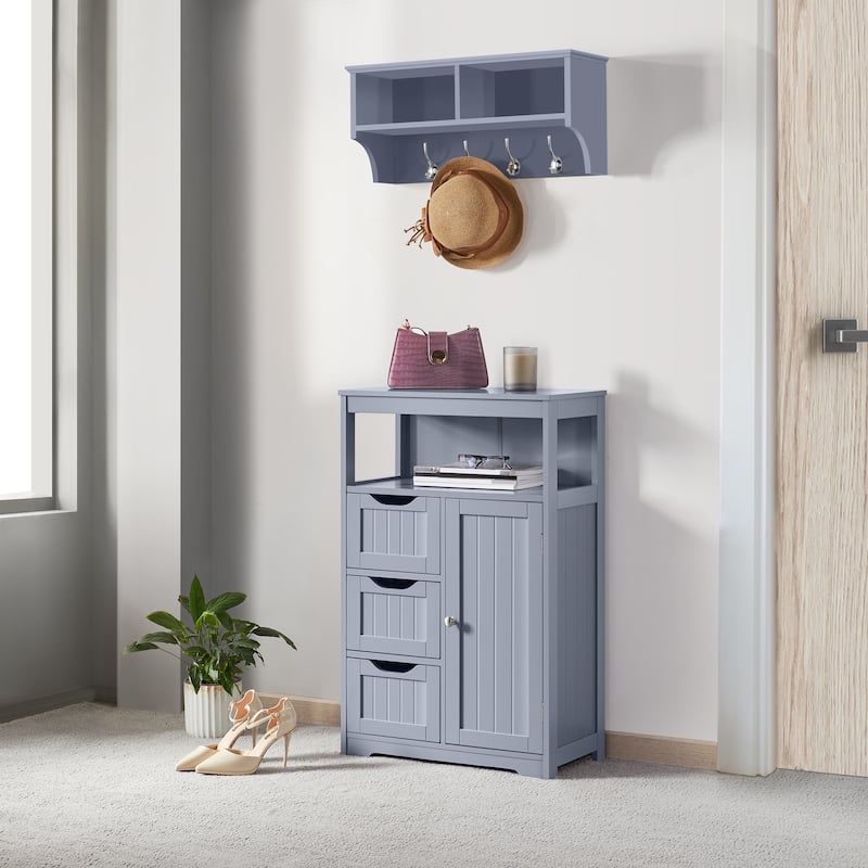 Yaheetech Bathroom Floor Cabinet Bedroom Cabinet Storage Organizer
