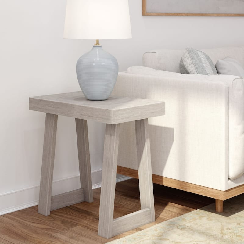 Plank and Beam Classic Rectangular Side Table - 25" - Seashell Wirebrush