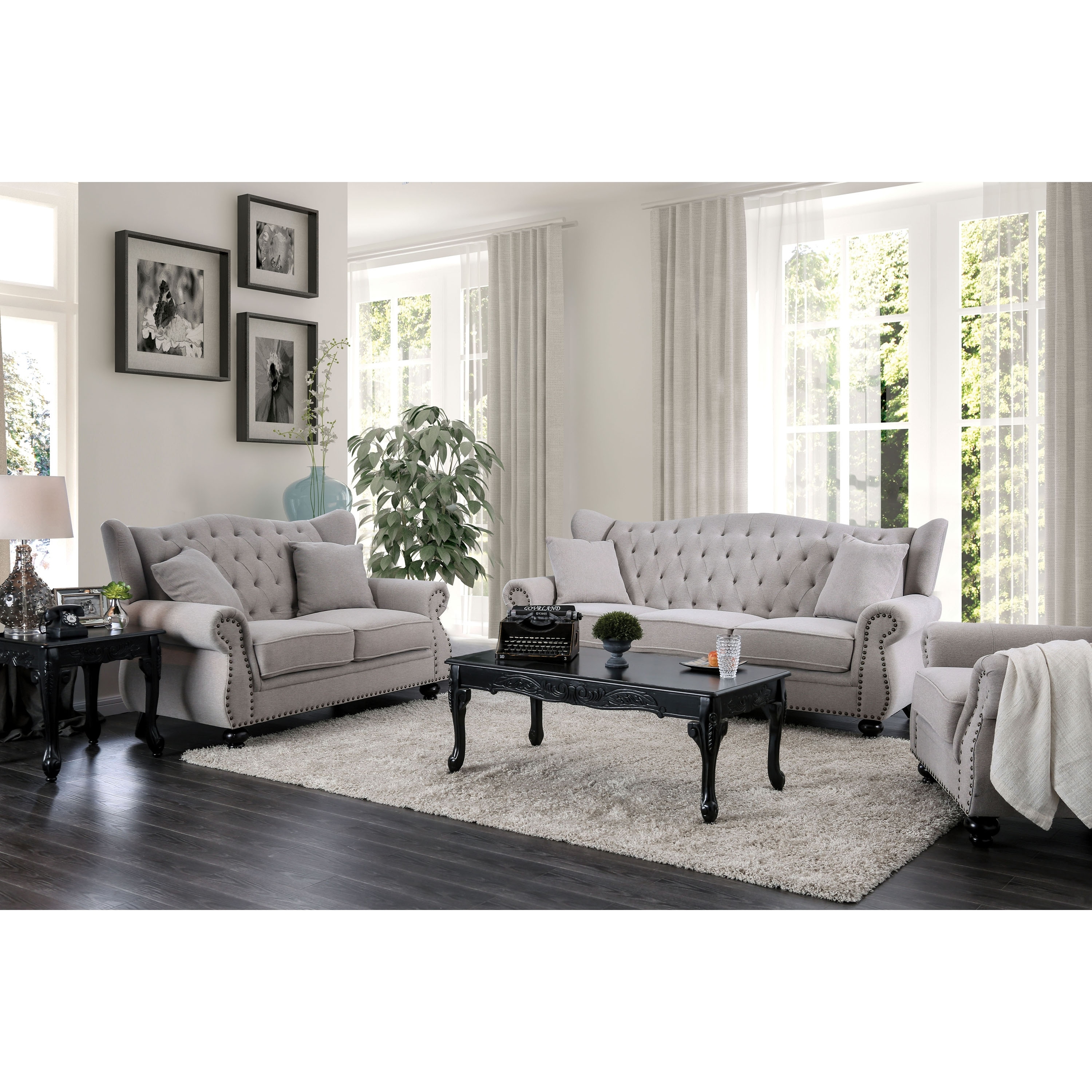 Furniture Of America Bennett 2 Piece Tufted Living Room Set On Sale Overstock 28408009