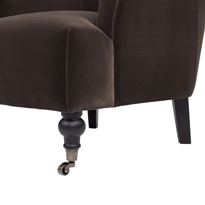 Eloise 30" Transitional Velvet Pleated Sock Arm Accent Chair