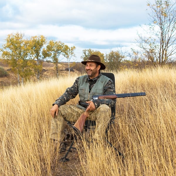 Gymax 360 Degree Swivel Hunting Chair Folding Hunter Blind Chair w