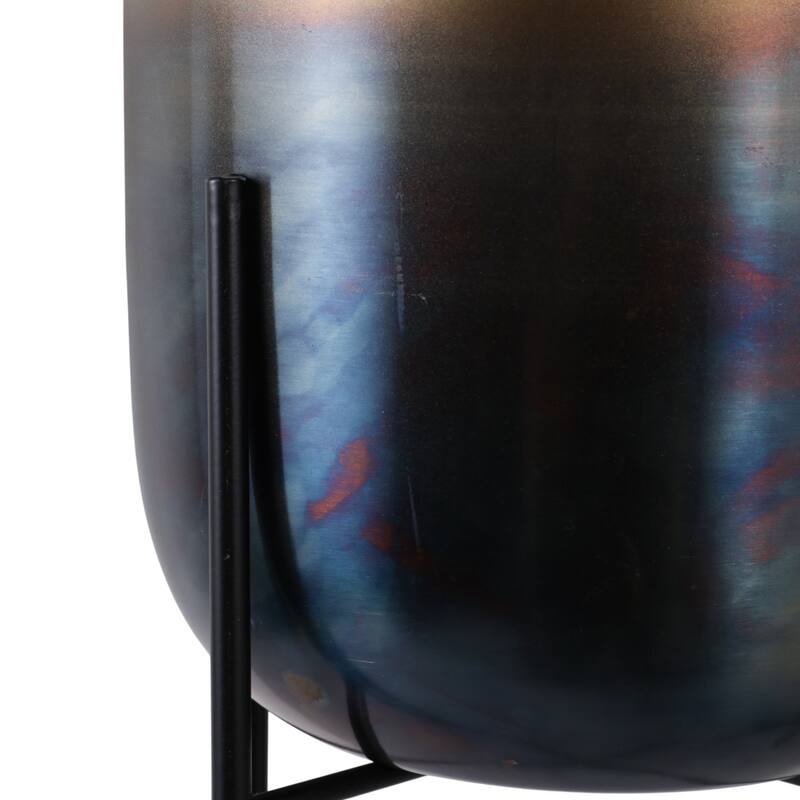 Metal Planters on Stands Modern Design (Set of 3) - 7/9/10" Gold - 9.75" x 9.75" x 27"