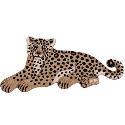 Contemporary Decorate Wild Leopard Design Area Rug - 1'6'' x 3'0'' - 1'6''x3'0''