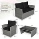 preview thumbnail 17 of 21, Costway 4PCS Patio Rattan Furniture Set Sofa Table Storage Shelf