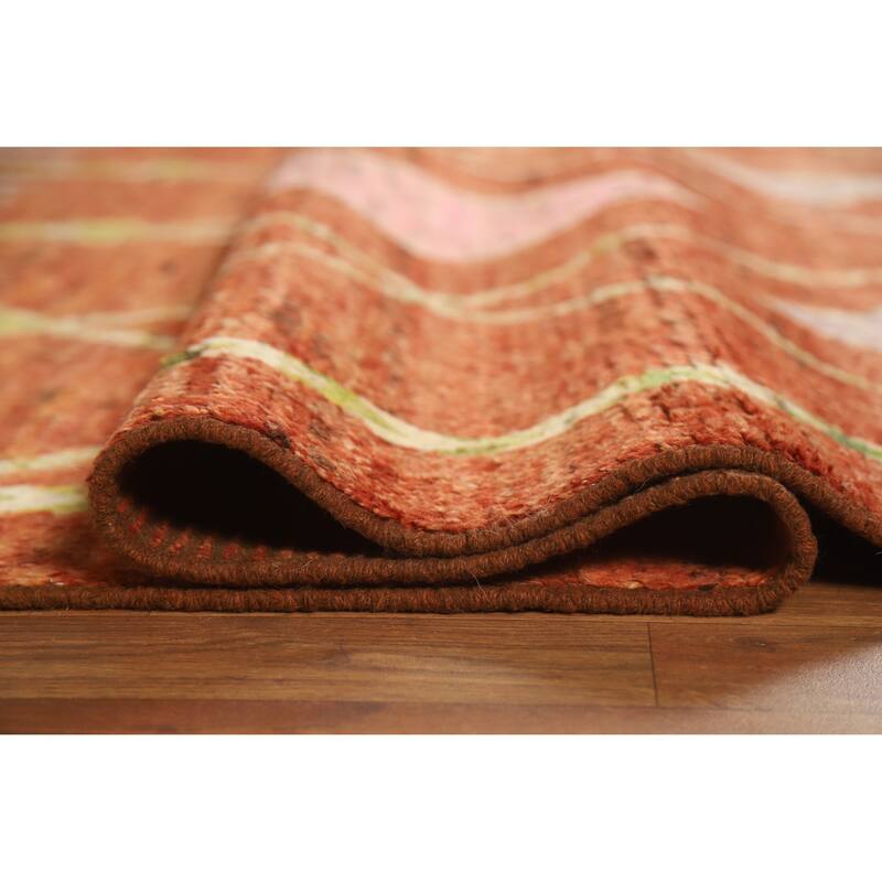 Moroccan Oriental Area Rug Handmade Geometric Wool Carpet - 6'9" x 9'9"