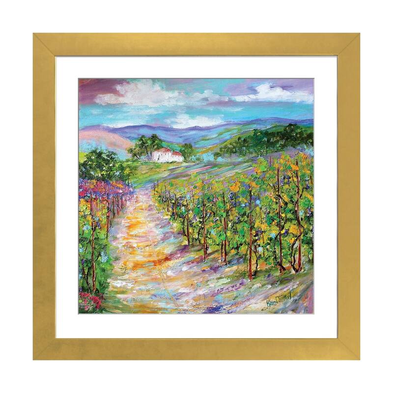 iCanvas "Original Oil Painting Napa Valley California" by Karen Tarlton - Gold - 16x16x1