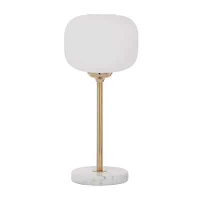 Metal Room Table Lamp with Round Ribbed Shade - White - CosmoLiving by Cosmopolitan