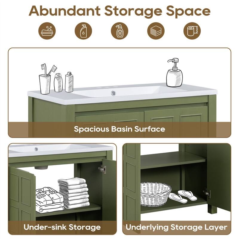 24''/36" Bathroom Vanity Organizer with Sink,Combo Cabinet Set，Bathroom Storage Cabinet