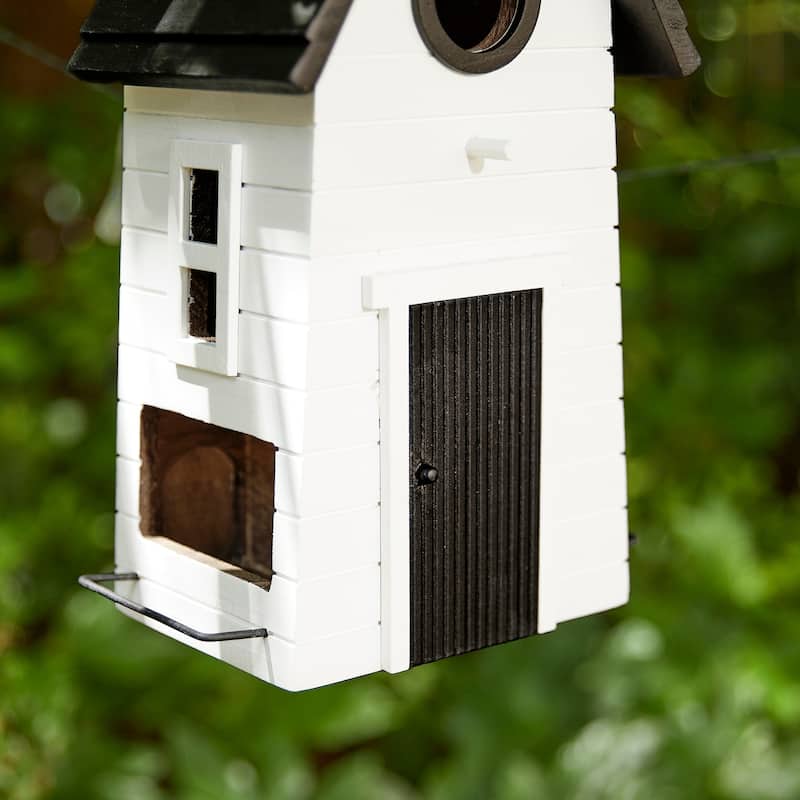 Glitzhome 14.25"H Functional and Decorative Solid Wood Garden Birdhouse - 8.50''L X 5.75''W X 14.25''H