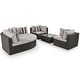 preview thumbnail 3 of 6, 7-Piece Outdoor Wicker Sofa Set, Rattan Sofa Lounger, with Colorful Pillows, Conversation Sofa