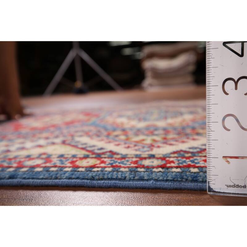 Blue Kazak Foyer Rug Handmade Wool Carpet - 2'6" x 4'4"