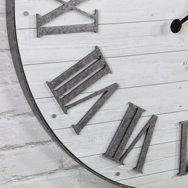 FirsTime & Co.® Emmett Farmhouse Shiplap Wall Clock, Plastic, 27 x 2 x 27 in, American Designed