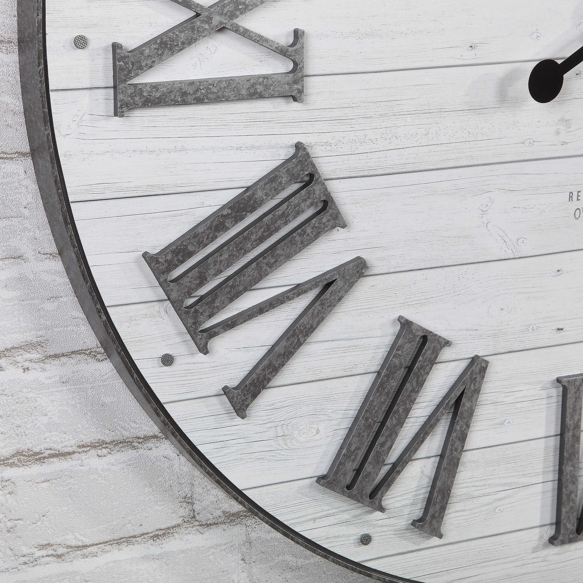 FirsTime & Co. Emmett Farmhouse Shiplap 27-in. Round Wall Clock FirsTime & Co. Emmett Farmhouse Shiplap 27-in. Round Wall Clock
