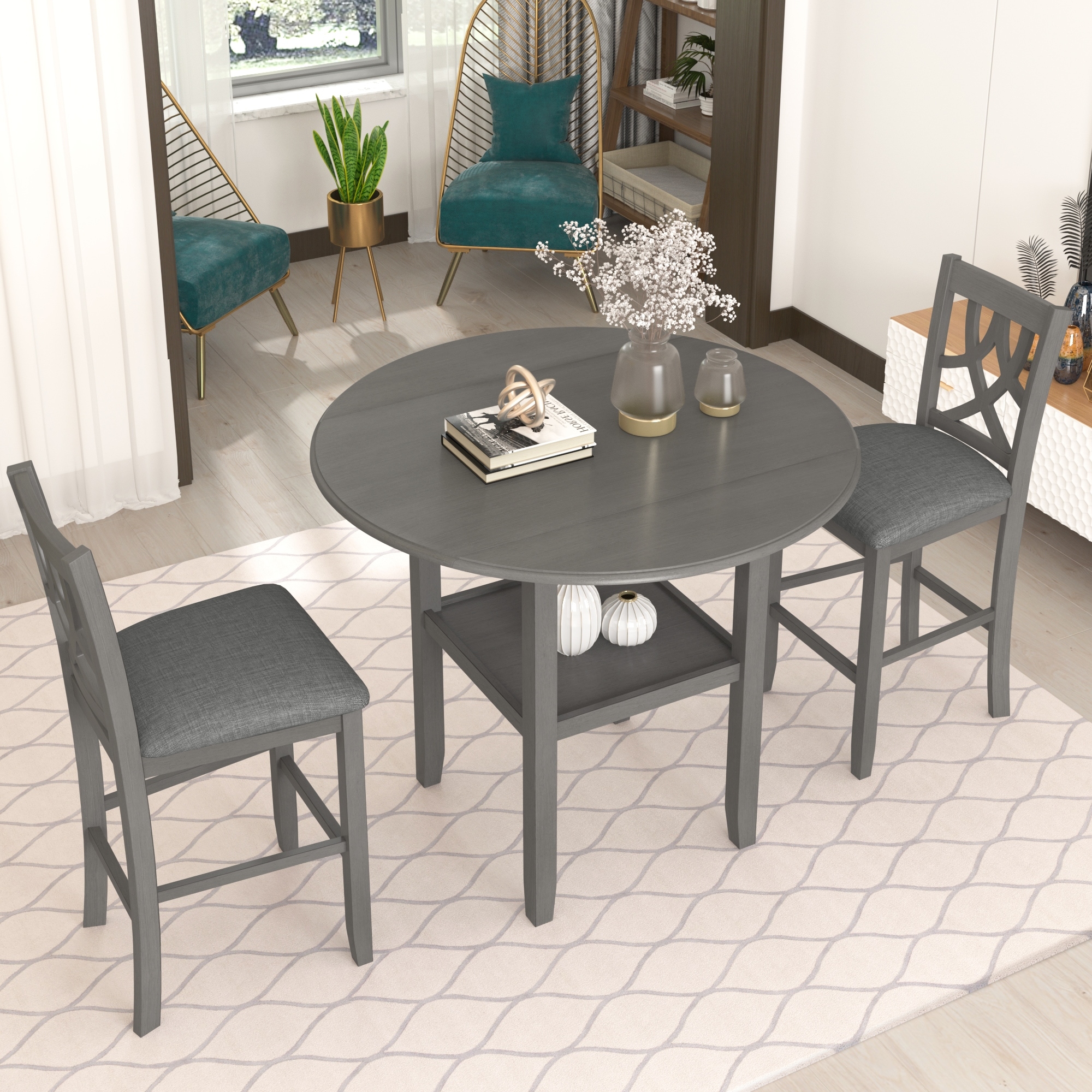 Small grey shop kitchen table set